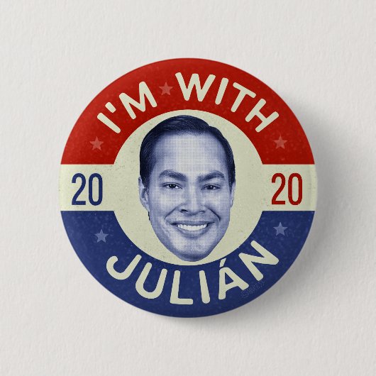 Julian Castro President 2020民主党写真レトロ 缶バッジ (正面)