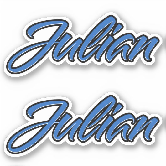 Julian Name blue Aufkleber Sticker Stickerset シール (正面)