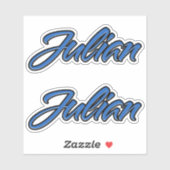 Julian Name blue Aufkleber Sticker Stickerset シール (シート)