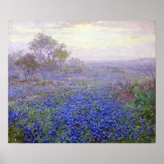 Julian Onderdonk曇りの日、Bluebonnets ポスター (正面)