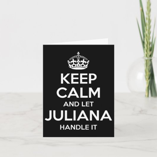 Juliana Keep Calm Personalized Name Funny Birthday カード (正面)