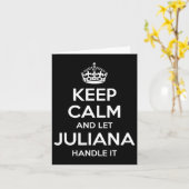 Juliana Keep Calm Personalized Name Funny Birthday カード (黄色い花)
