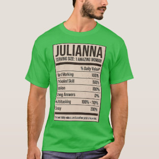 Julianna Nutrition Facts名前別名タイトル Tシャツ