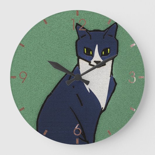 Julie de GraagによるSisting cat ラージ壁時計 (正面)