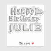 Julie Happy Birthday silver Aufkleber Sticker シール (シート)