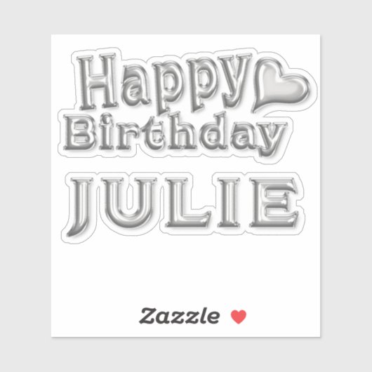 Julie Happy Birthday silver Aufkleber Sticker シール (シート)