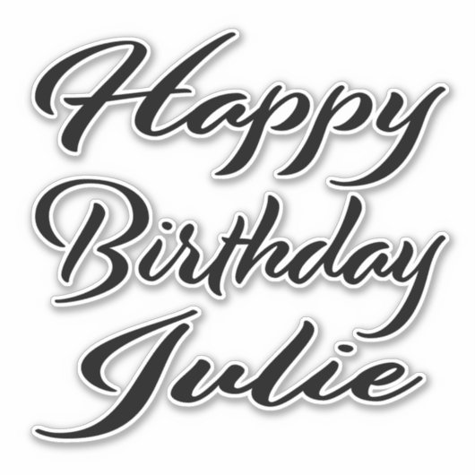 Julie Name Vorname black Sticker Geburtstag シール (正面)