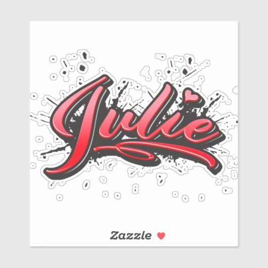 Julie red Heart Graffiti Aufkleber Sticker シール (シート)