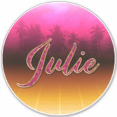 Julie Vorname Name golden pink Aufkleber Sticker シール (正面)