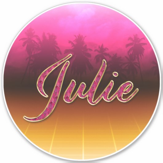 Julie Vorname Name golden pink Aufkleber Sticker シール (正面)