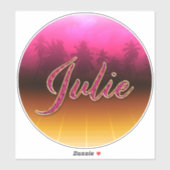 Julie Vorname Name golden pink Aufkleber Sticker シール (シート)