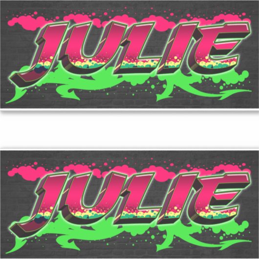 Julie Vorname Name Graffiti Aufkleber Sticker シール (正面)