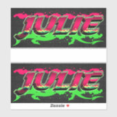 Julie Vorname Name Graffiti Aufkleber Sticker シール (シート)