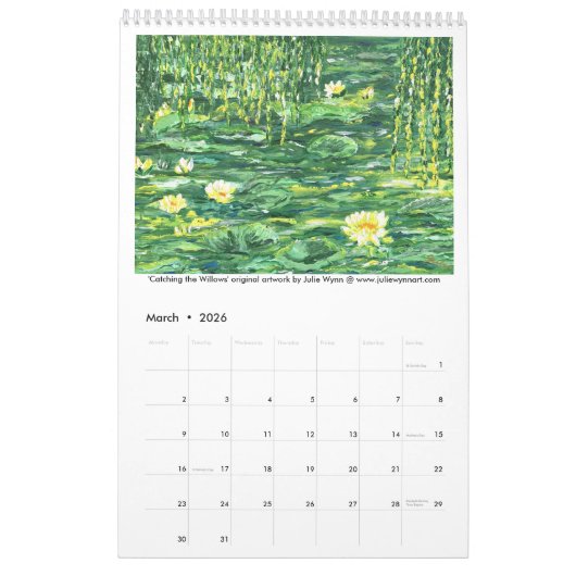 Julie Wynn Art Calendar カレンダー (3月 2026)