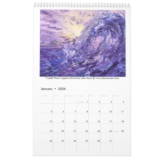 Julie Wynn Art Calendar カレンダー (1月 2026)