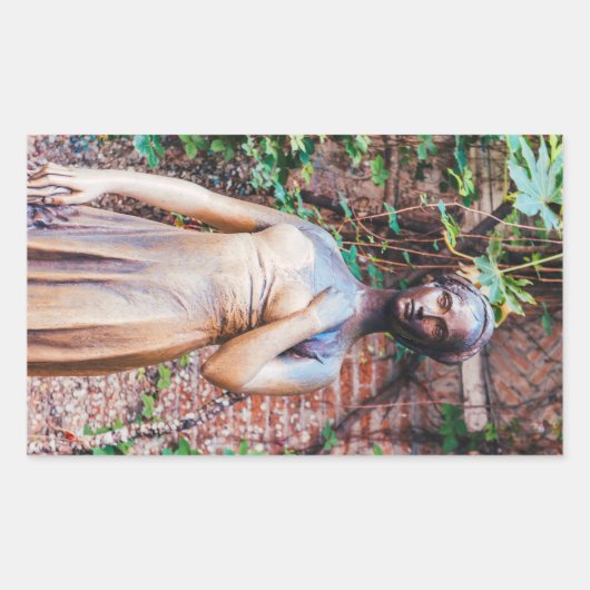 Julietの彫像、ベロナ、イタリア 長方形シール (正面)