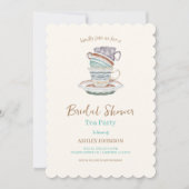 JULIETティーセットパーティーブライダルシャワー 招待状 (正面)