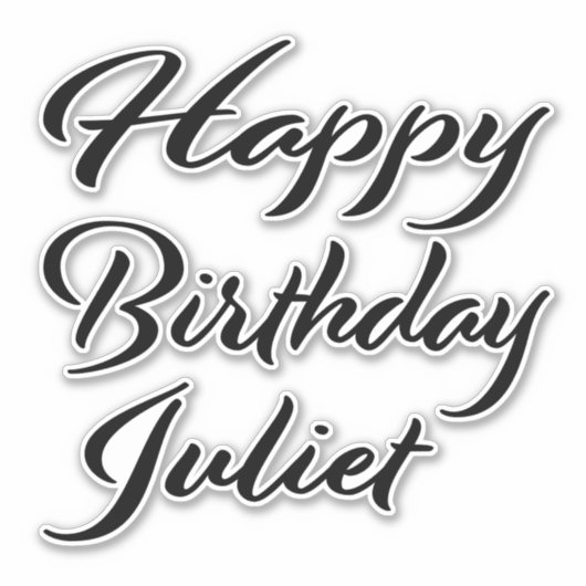 Juliet Name Vorname black Sticker Geburtstag シール (正面)