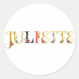 JULIETTEファーストネーム刺繍エレガント付 ラウンドシール