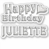 Juliette Happy Birthday silver Aufkleber Sticker シール (正面)