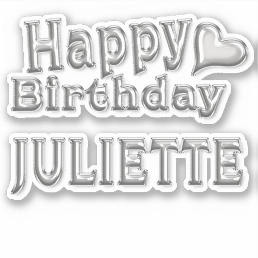 Juliette Happy Birthday silver Aufkleber Sticker シール (正面)