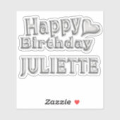 Juliette Happy Birthday silver Aufkleber Sticker シール (シート)