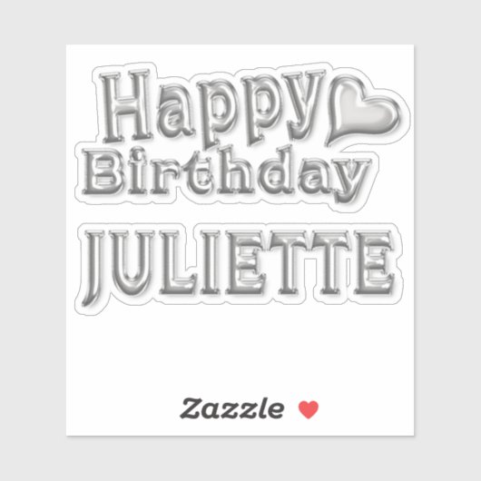 Juliette Happy Birthday silver Aufkleber Sticker シール (シート)