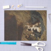 Julius Adamsによるストローの3匹の猫 薄葉紙 (クラフト)