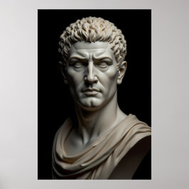 Julius Caesarポートレート、象徴的なローマ指導部 ポスター