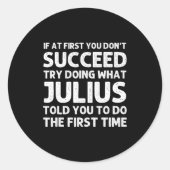 Julius Gift Name D Birthday Funny Chris ラウンドシール (正面)