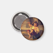 Julius Moserによるスパゲッティを持つ少年(1808年) マグネット (正面/裏面)