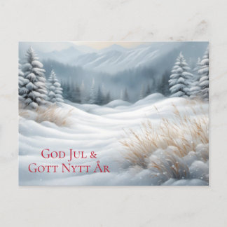 Julkort - Vackert vinterlandskap med snö シーズンポストカード