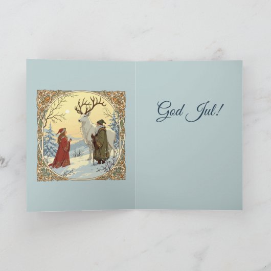 Jultomten And Tomtemor With Julbocken Yule Goat カード (内部)