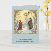 Jultomten And Tomtemor With Julbocken Yule Goat カード (黄色い花)