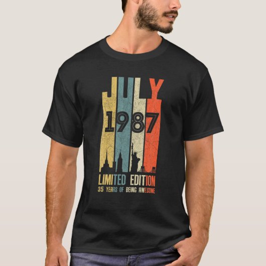 July 1987 35 Birthday 35 Year Old 1987 Birthday Vi Tシャツ (正面)