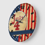 July 4th American Flag Clock ラージ壁時計 (傾斜)