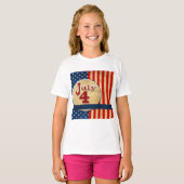 July 4th American Flag Girls T-Shirt Tシャツ (正面フル)