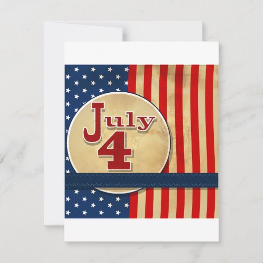 July 4th American Flag Invitations 招待状 (正面)