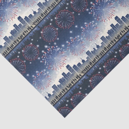 July 4th Fireworks Skyline 1776–2026 Festive Gift 薄葉紙 (詳細)
