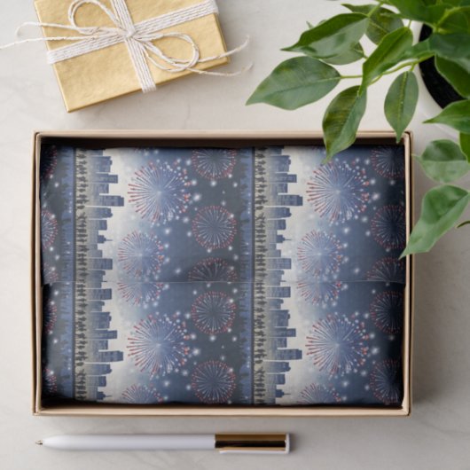 July 4th Fireworks Skyline 1776–2026 Festive Gift 薄葉紙 (ギフト)