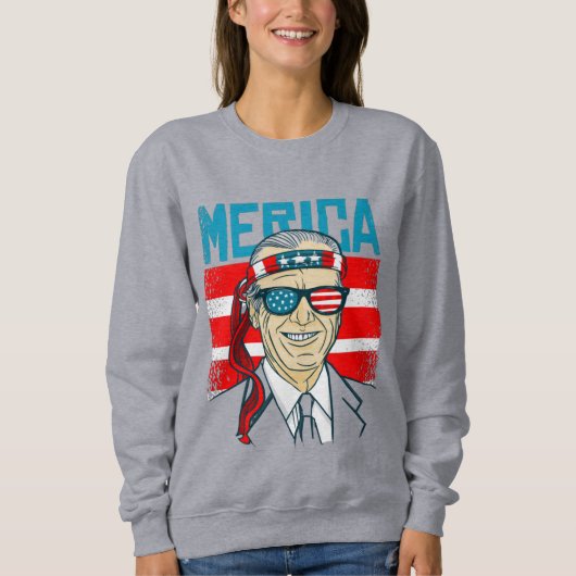 july 4th president biden merica usa スウェットシャツ (正面)