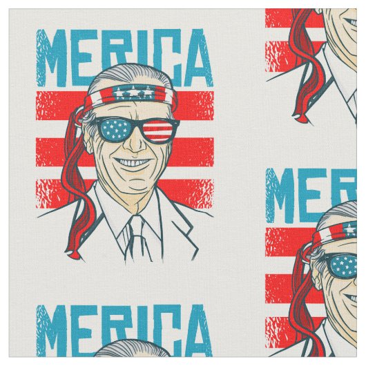 july 4th president biden merica usa ファブリック (クローズアップ)