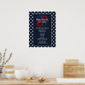 July 4th Red White & I Do Couples Shower Bar Sign ポスター (キッチン)