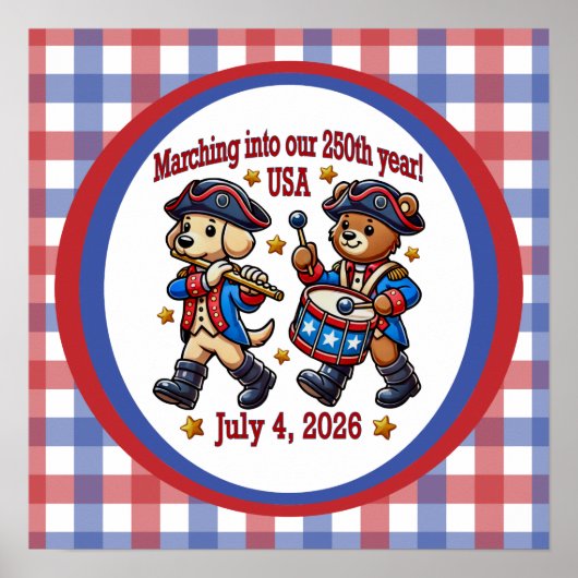 July 4th USA 250th Anniversary Semiquincentennial  ポスター (正面)