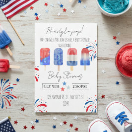 July baby shower invitation 招待状