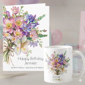 July Birth Flower Mug | Delphiniums & Water Lilies コーヒーマグカップ