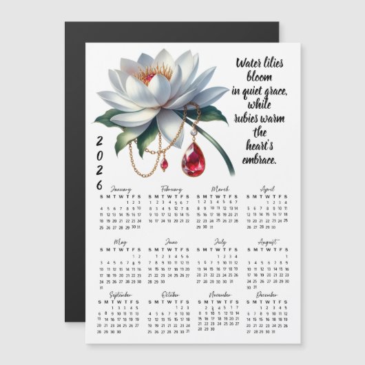 July Birth Flower & Stone Calendar (正面/裏面)