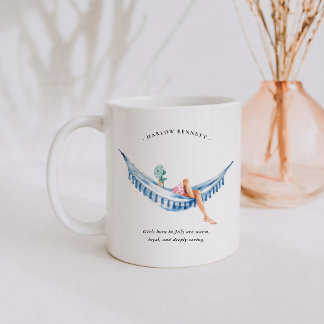 July Birth Month Girl | Monogram  コーヒーマグカップ