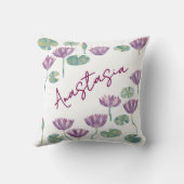 July Birth Month Water Lily Personalized クッション (裏面)