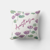 July Birth Month Water Lily Personalized クッション (正面)